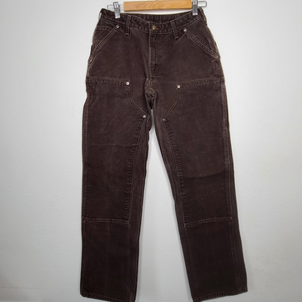 Women's Carhartt Easy Fit Brown Work Thick Double Knee Cargo Pants